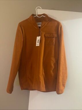 NWT Goodfellow Burnt Orange Fleece Half-Zip Sweatshirt -Size Small - UT fans!